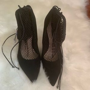 Zara Fishnet pump heels